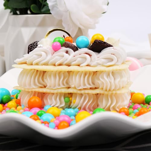 Image of Rainbow Sprinkles, 130g /4.6oz Pearl Sprinkles for cake decorating, Edible Sugar Candy Pearls for Baking, Cookie Decorations and Cupcake Toppings, Wedding Party Supplies