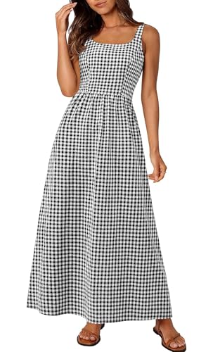PRETTYGARDEN Women's 2025 Summer Spaghetti Strap Maxi Dresses Pla...