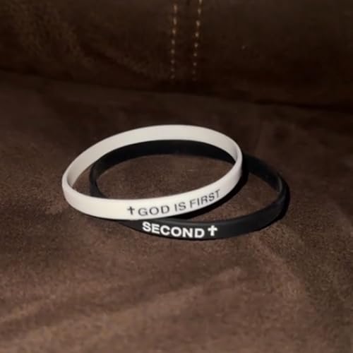 GOD IS FIRST BRACELET, GOD IS FIRST SECOND Inspirational Bracelets, Bible Verses Christian Faith Rubber Bracelets for Men Women4