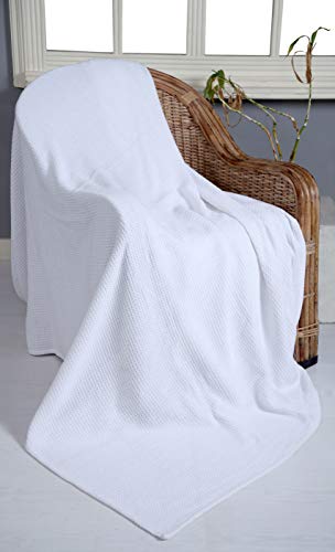 Tex Trend 100% Cotton Thermal Blanket, Breathable Bed Blanket Queen Size, Soft Waffle Blanket, Queen Size Blanket, All Season Blanket, Cozy Blanket For Bed Sofa Couch, White - 90 X 90 Inches #TOP5