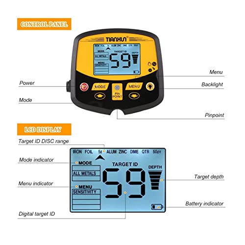 Metaaldetector Professionele Metaaldetector instelbare gevoeligheid Metal Detector Liquid Crystal Display met achtergrondverlichting Gold Detector Gold Finder Tri-tone Audio Gold Voor volwassen kind - Image 7