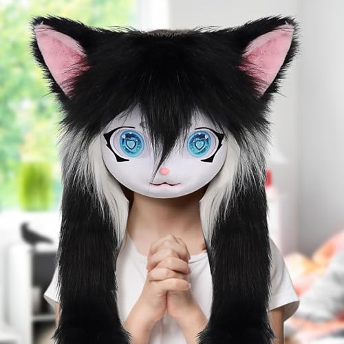 Masque complet chat réaliste pour performance théâtrale et cosplay - 3
