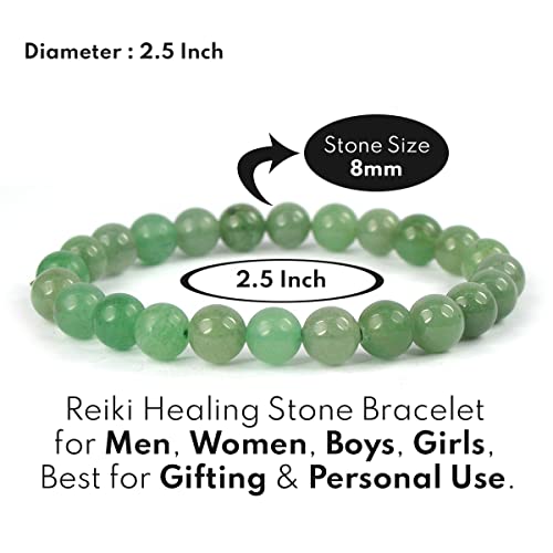 Image of Reiki Crystal Products Certified Natural Crystal Stone 8 mm Round Beads Bracelet for Men & Women | Reiki Charged Gemstone Bracelet | Multiple Stone Variants Available