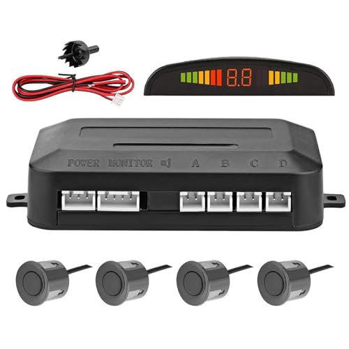 Generico Capteur de stationnement Garage | Radar de Sauvegarde pour Voiture avec 4 capteurs de stationnement Détection de Distance, buzzer pour aides de...