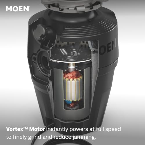 Image of Moen Black EX Series Host Series 3 /4 Horsepower Improved Installation Garbage Disposal, EX75C