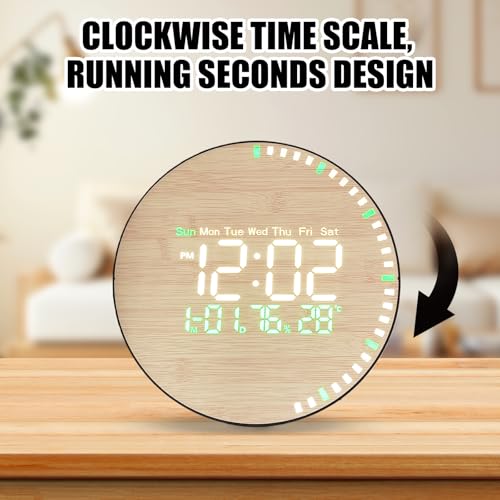 Horloge numérique murale LED avec télécommande pour grand salon - 5