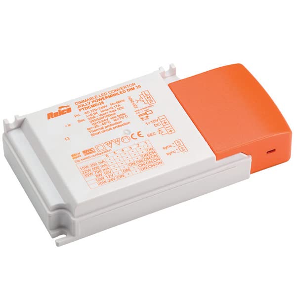 Alimentatore di rete, che può alimentare sia i LED di visualizzazione MINILED (controllati in tensione 10 V-12 V-24 V) che i LED di potenza PowerLED con controllo di corrente (350 mA-500 mA-700 mA)
