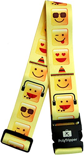 Image of Luggage Strap - Original Premium Designs - Recognize Your Suitcase (Emojies)