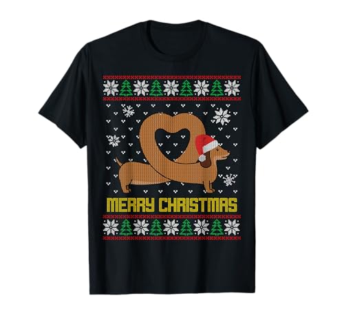Dackel Weihnachtspullover Herren Damen Weihnachtspulli Ugly T-Shirt