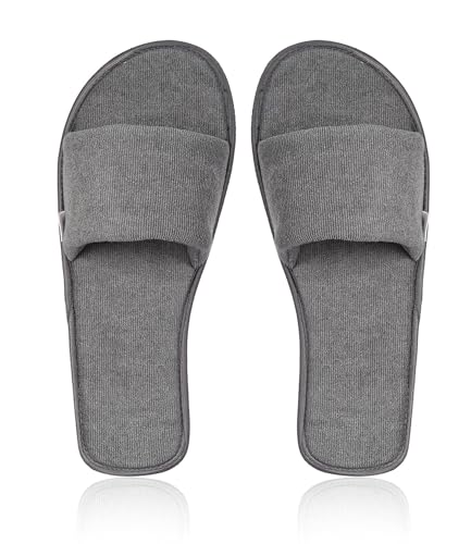 Image of Men Home Slippers Open Toe Slides Slip on Comfortable Sole Lightweight Anti Skid Indoor Bedroom Room Indoor House Cloth Soft Slippers for Men