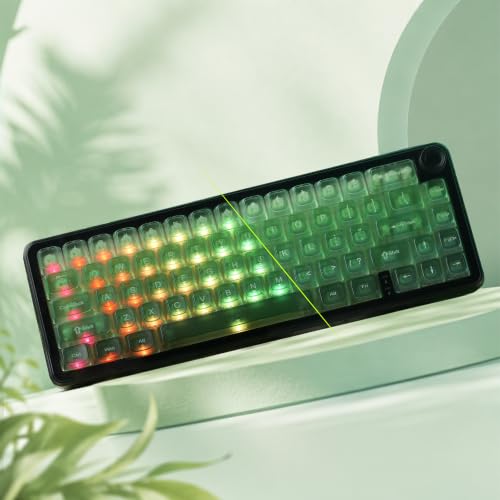 Image of dagaladoo Clear keycaps Set,Translucent Keyboard keycaps,Jelly Key caps | Shine Through keycap,MDA Profile Custom keycaps for Mx Switches Mechanical Keyboard(Gradient Green,115-keys)