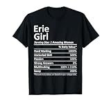 Proud Vintage Sport Born Living In Nutrition Facts Erie Girl PA Pennsylvania Funny City Home Roots USA Gift T-Shirt
