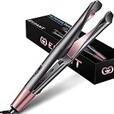 Professional Hair Straightener Curling Iron 2 in 1 Tourmaline Ceramic Twisted Flat Iron for All Hair - Christmas Gifts for Women, Girl, Mom, Girlfriend, Valentine's Day, Mother's Day - LCD Display