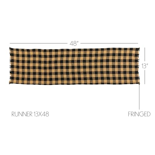 VHC-Brands-Burlap-Black-Check-Runner-Fringed-13×48-Country-Rustic-Kitchen-Tabletop-Design-Black-and-Tan VHC Brands Burlap Black Check Runner Fringed 13×48 Country Rustic Kitchen Tabletop Design Black and Tan