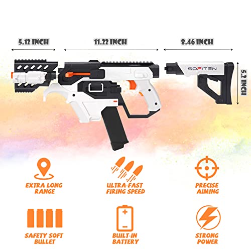Sofiten Toy Foam Blaster Automatic Sniper Rifle With Scope, Motorized Foam Dart Toys With 120 Darts, Ir And Flashlight. The Shooting Activity Game For Boys And Girls (Vector) #TOP2