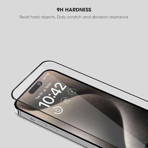 Image of GRIPP Matte Japanese Tempered Glass Screen Protector for iPhone 15 (6.1 inch), Anti-Glare, 2.5D Round Edges, Scratch-Resistant, 9H Hardness, Full Screen Coverage, Bubble Free