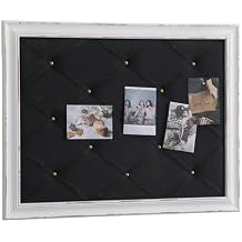 SOFE Rustic Black Bulletin Board with Frame 27 21 Inches, Linen Pin Boards for Walls, Fabric Jewelry Organizer Memo Board, Picture Display Vision Board for Home Kitchen Office