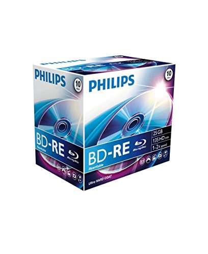 Philips BD-RE BE2S2J10C/00 - BD-RE v�rgenes (BD-RE, 25 GB, 120 mm, 135 min, 2X, 2X)