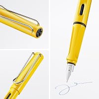 Lamy safari yellow Füller mit polierter Stahlfeder in Strichbreite B – Ansicht 2