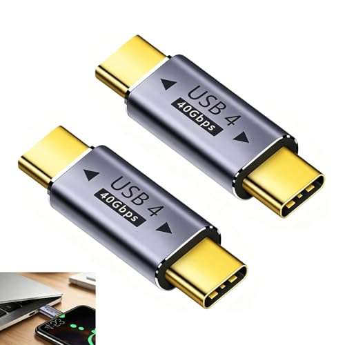 Adapter USB C męski, USB C 40 Gbps adapter szybkiego ładowania PD 100 W transmisja audio wideo, kompatybilny z Thunderbolt 3 USB 3.1 USB 2.0 Kompaktowy format ze stopu aluminium PC tablet smartfon