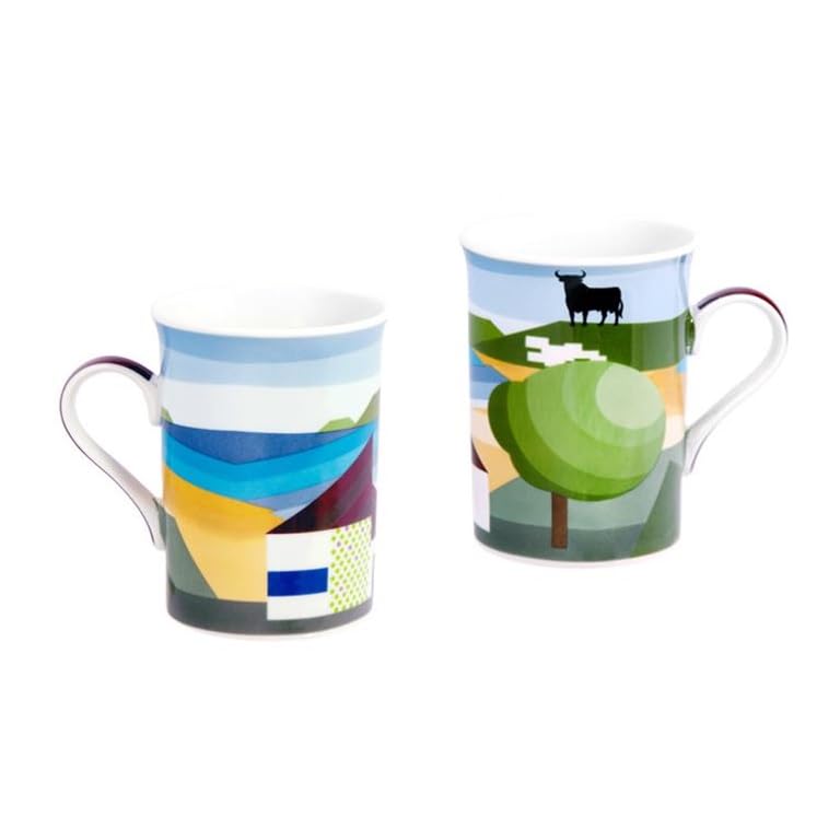 Mugs taureau montagne en céramique 10x7x10 cm pour café et thé