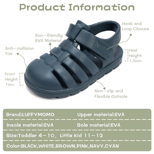Image of Luffymomo Unisex Kids Closed Toe EVA Sandals | Boys Girls Summer Sport Lightweight Sandal,Outdoor Water Shoes