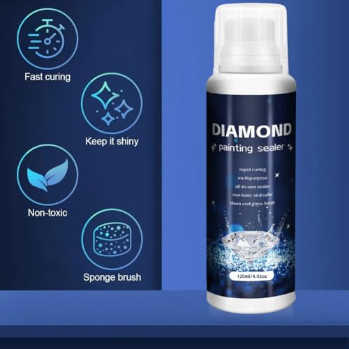 Transparente Diamant Painting Versiegelung,Durchsichtig Diamond Painting Kleber,Transparente Kleber mit Bürste,Zubehör für Glitzernde Bilder & Versiegelung von Diamanten,240ml