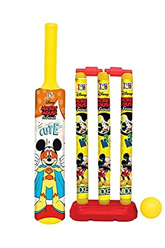 Cricket Set Plastic Bowling Stump Ball and Bat Sports Development Kit Indoor Outdoor Games Family Funny Home Play Summer Special Best Birthday Gift Multi Color for Boy Girl Baby Little Children