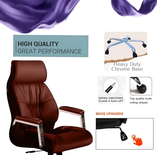 Image of S-91 BRON Executive Ergonomic High Back Boss Chair Leather Office Chair /Director Chair /Leatherette Executive Revolving Chair for Ultra Head Support