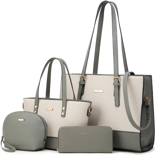 Women Fashion Synthetic Leather Handbags Tote Bag Shoulder Bag Top Handle Satchel Purse Set