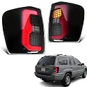Archaic Auto Rückleuchten Kompatibel mit Jeep Grand Cherokee Rücklicht-Komplettsets 1999-2004,Rücklicht Plug und Play, Smoked,Paar