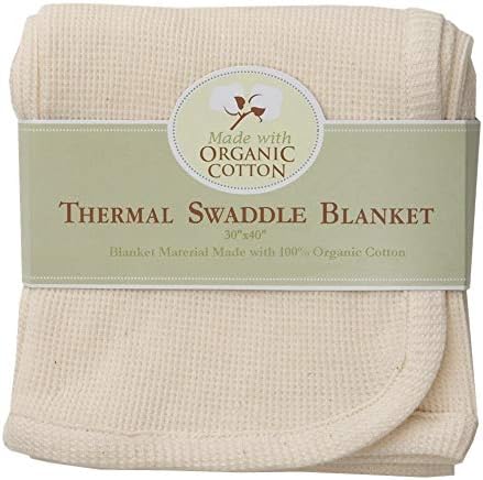 TL Care 30" X 40" Thermal/Waffle Swaddle Blanket Made with Organic Cotton, Natural Color, Soft Breathable, for Boys and Girls