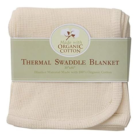 TL Care 30" X 40" Thermal/Waffle Swaddle Blanket Made with Organic Cotton, Natural Color, Soft Breathable, for Boys and Girls Cover