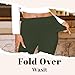 Dookttker Womens Fold Over Flare Pants Stretch Pajama Leggings Thin Soft Y2K Bell Bottom Summer Clothes Fashion Outfits Army Green