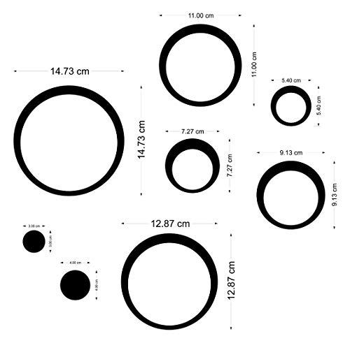 Image of Bikri Kendra -12 Ring Silver 12 Red 3D Acrylic Mirror Wall Decor Stickers - for Drawing Room Living Room Bedroom Kids Room Home & Office Sticker
