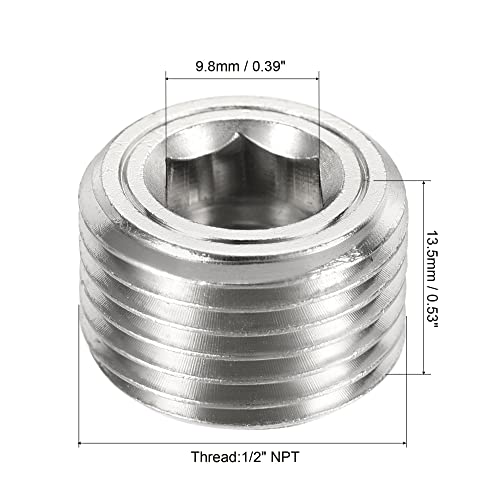 Sourcing map Tappo per tubo in ottone 1/2 NPT