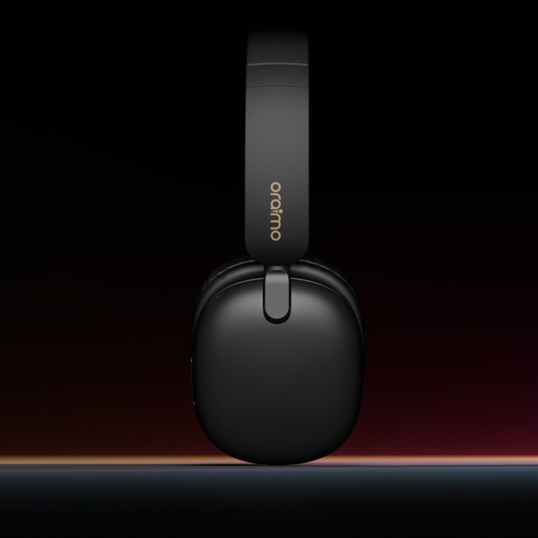 Oraimo BoomPop Lite Casque Bluetooth sans Fil, 65 h d'autonomie, Charge Rapide 10 Min = 10 h, Son Spatial Sound360, Micro ENC, Mode Jeu, Pliable, Bluetooth 5.3 + Jack 3,5 mm, USB-C
