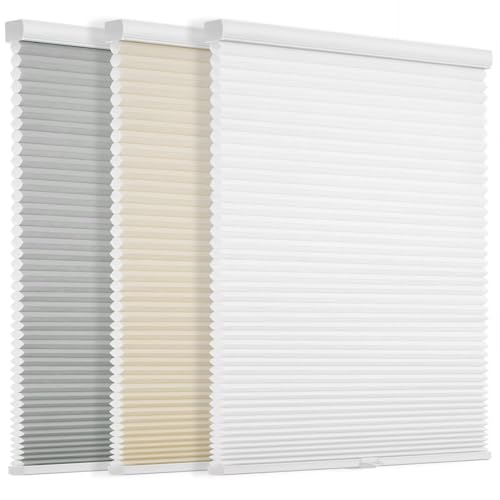 Changshade Cordless Cellular Shades, Light Filtering Honeycomb Blinds for Indoor Windows Bedroom, Pull Down Pleated Accordion Blind Easy Install, Shade Size 40" Wx72 H, White by Changshade - Image 8