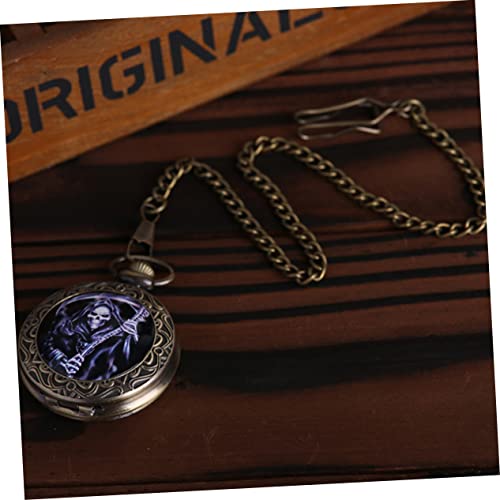 USHOBE Relógio De Bolso Relógio De Colar Vintage Cadeia Grossa Digital Antiguidade Chaveiro Relógios