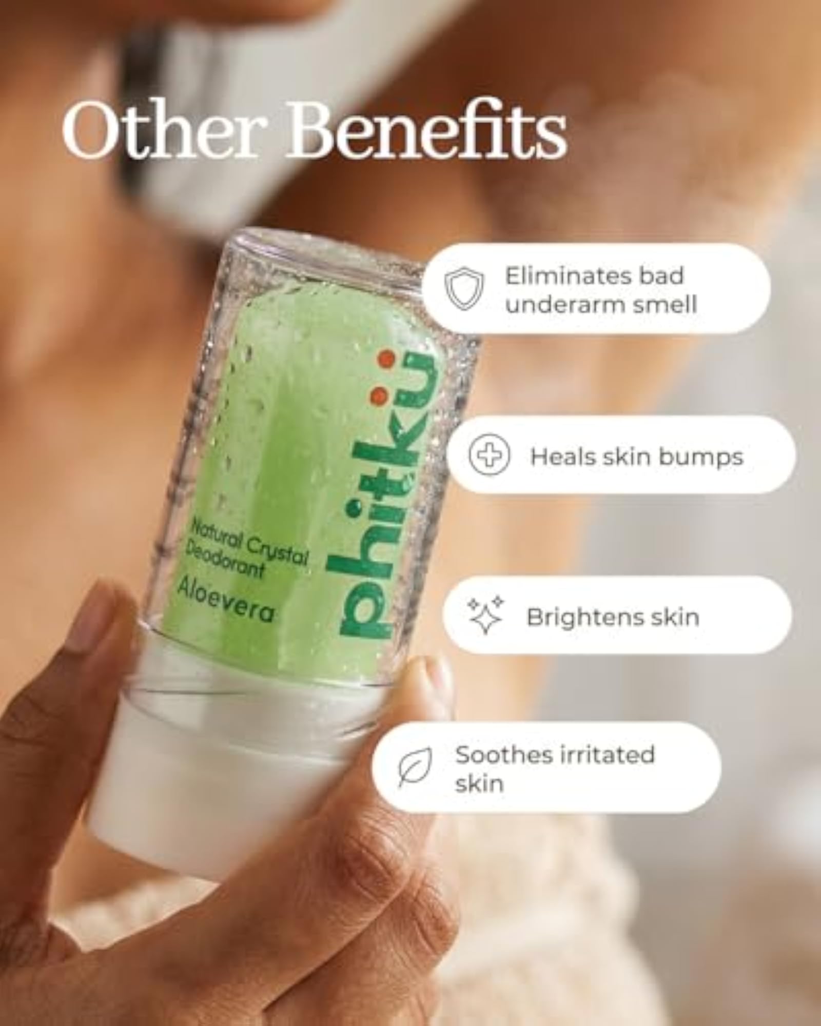 Crystal Roll On with Aloe Vera, Natural Alum, Fragrance-Free
