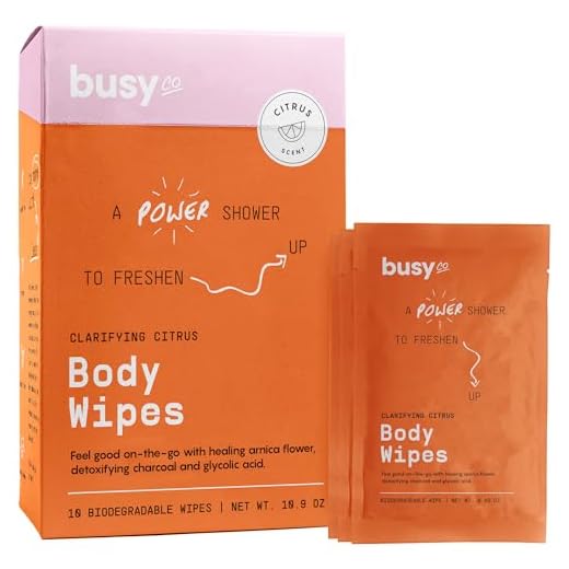 Refresh Line Body Wipes for Women - Cleansing Body Wash Wipes, Armpit Wipes & Body Wipes w/Fresh Citrus Scent - Zero-Waste Gym Wipes & Cleansing Wipes - No Rinse Bathing Wipes for Adults - 10 ct