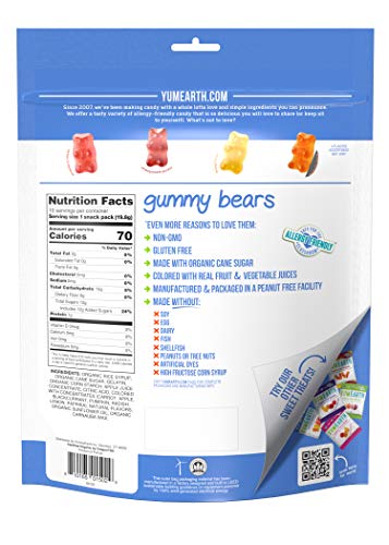 Yumearth Gummy Bears, Assorted Flavors, 10 Snack Packs Per Bag (Pack Of 12) #TOP1