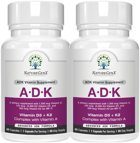 NatureGenX ADK Vitamin Supplement – Vitamins A, D3 & K2 MK-7 for ...