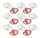 Sweelov 600 STK Doppel Herzen Konfetti siber mit rot Konfetti Tischdeko Hochzeit Herz Konfetti Tisch Deko für Hochzeit Geburtstag Feier Jubiläum Deko Tischdekoration Weihnachten(Rot Silber)