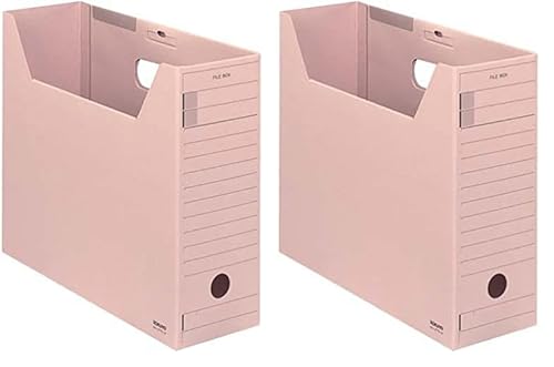 コクヨ ファイルボックス 色厚板紙 フタ付き A4 ピンク A4-LFFN-PZ (× 2)