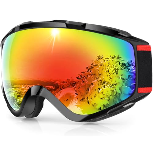 [Findway] スキーゴーグル スノボ ゴーグル 新アップグレード スノーボードゴーグル OTG広視野球面レンズ UV400保護 防風/防雪/曇り防止 紫外線防止 メガネ対応 軽量と耐衝撃 ジュニア 大人男女兼用 登山 スキー 晴れ/曇り/全天候対応の商品画像（Amazon）