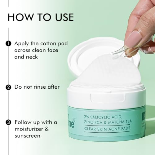 mCaffeine 2% Salicylic Acid Zinc PCA & Matcha Tea Clear Skin Acne Pads | Anti Acne Exfoliating Serum Toner Pads for Acne-Prone Skin | Unclogs... - Image 7