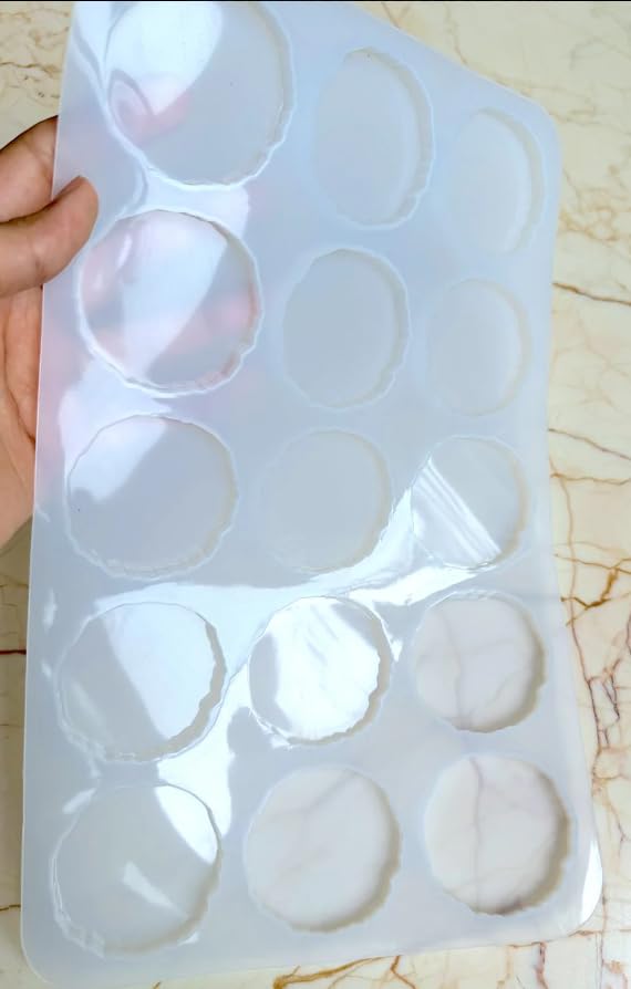 15-in-1 Agate Silicone Mold for Resin Art – Create Unique Car Dashboard Accessories, Pop Sockets, Keychains & More – Soft, Reusable, Made in India - Image 6 thumbnail