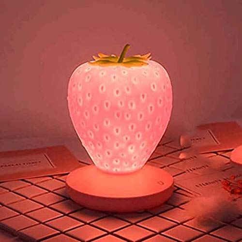 Nesee Children's Night Light,Cute Silicone Strawberry Lamp Children's Bedside Color...