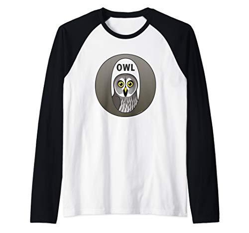 O is for Owl Cute Cartoon Owl Gift Idea | Bird Alphabet Raglan Baseball Tee